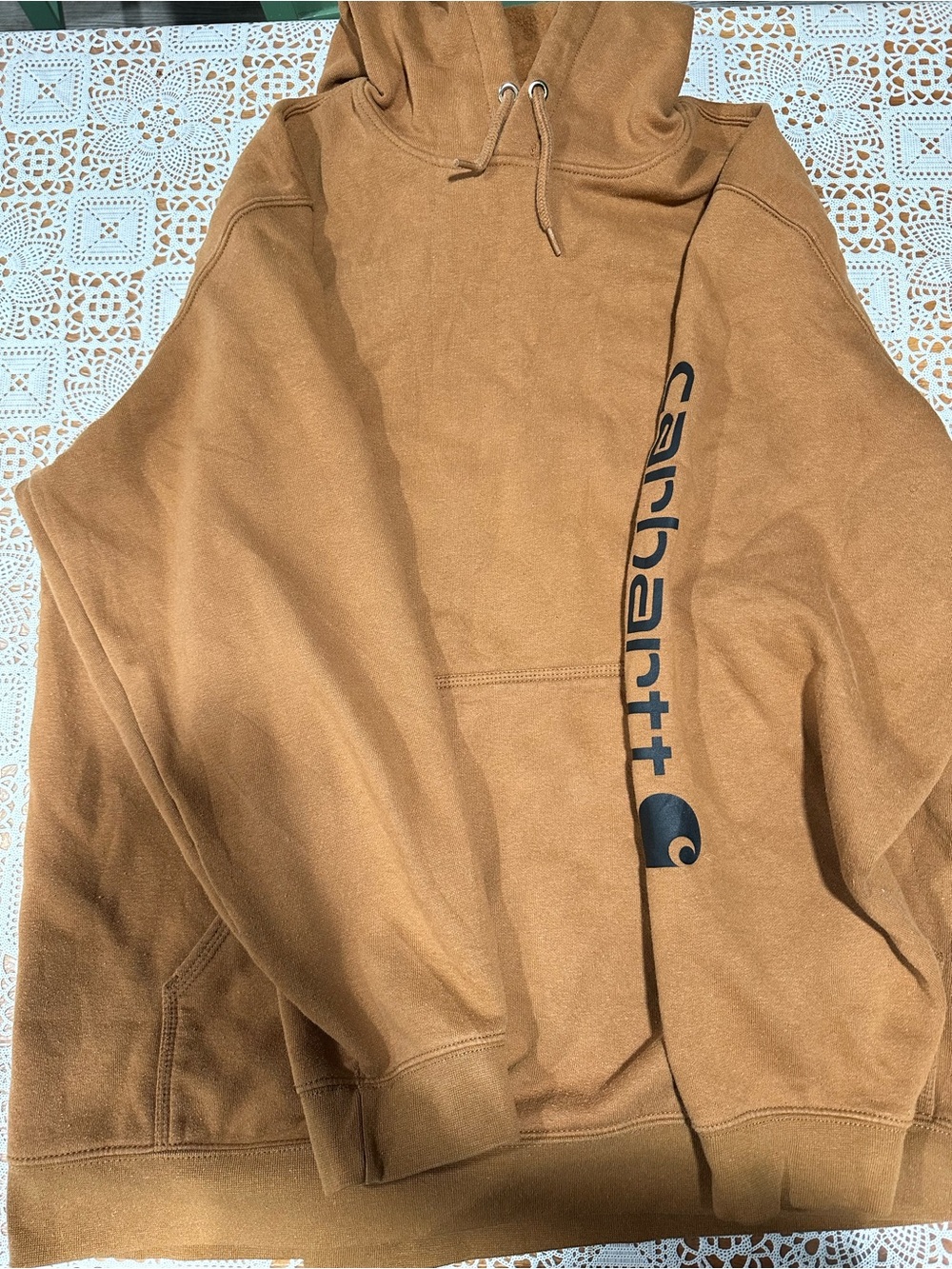 Carhartt Hoodie Mens 3XL Brown Loose Fit Hooded Sweatshirt Workwear
